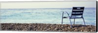Vacant Chair On The Beach, Nice, Cote De Azur, France Fine Art Print