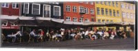 Tourists In A Road Side Restaurant, Nyhavn, Copenhagen, Denmark Fine Art Print