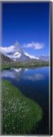 Reflection of a mountain in water, Riffelsee, Matterhorn, Switzerland Fine Art Print