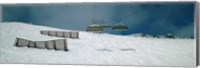 Ski lift over a polar landscape, Lech ski area, Austria Fine Art Print