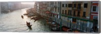 Gondolas in the Grand Canal, Venice, Italy (black & white) Fine Art Print