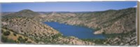 High angle view of a lake surrounded by hills, Santa Cruz Lake, New Mexico, USA Fine Art Print