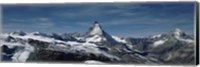 Snow on mountains, Matterhorn, Valais, Switzerland Fine Art Print