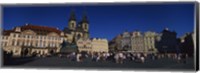 Group of people at a town square, Prague Old Town Square, Old Town, Prague, Czech Republic Fine Art Print