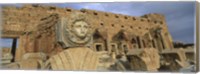 Statue in an old ruined building, Leptis Magna, Libya Fine Art Print