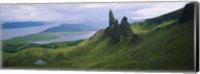High angle view of rock formations on a mountain, Old Man Of Storr, Isle Of Skye, Scotland Fine Art Print