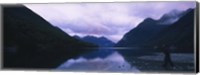 Mountains overlooking a lake, Fiordlands National Park, Southland, South Island, New Zealand Fine Art Print