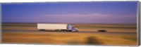 Truck and a car moving on a highway, Highway 5, California, USA Fine Art Print