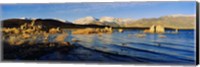 Lake with mountains in the background, Mono Lake, Eastern Sierra, Californian Sierra Nevada, California, USA Fine Art Print
