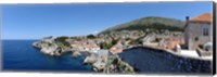 Buildings at the waterfront, Adriatic Sea, Lovrijenac, Dubrovnik, Croatia Fine Art Print