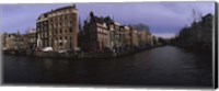 Buildings along a canal, Amsterdam, Netherlands Fine Art Print