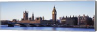 Bridge across a river, Big Ben, Houses of Parliament, Thames River, Westminster Bridge, London, England Fine Art Print