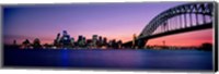 Bridge across the sea, Sydney Opera House, Sydney Harbor Bridge, Milsons Point, Sydney, New South Wales, Australia Fine Art Print