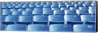 Empty blue seats in a stadium, Soldier Field, Chicago, Illinois, USA Fine Art Print