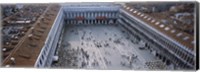 High angle view of a town square, St. Mark's Square, St Mark's Campanile, Venice, Veneto, Italy Fine Art Print