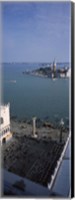 Church and bell tower from St Mark's Campanile, Canale di San Marco, Doges Palace, San Giorgio Maggiore, Venice, Veneto, Italy Fine Art Print