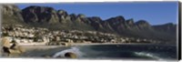 Town at the coast with a mountain range, Twelve Apostle, Camps Bay, Cape Town, Western Cape Province, Republic of South Africa Fine Art Print
