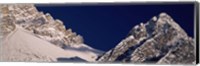 Mountain covered with snow, Dolomites, Cadore, Province of Belluno, Veneto, Italy Fine Art Print