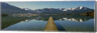 Pier over on a lake, Wolfgangsee, St. Wolfgang, Salzkammergut, Upper Austria, Austria Fine Art Print