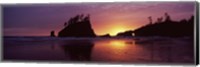 Silhouette of seastacks at sunset, Second Beach, Washington State Fine Art Print