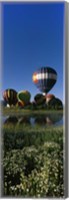 Reflection of hot air balloons in a lake, Hot Air Balloon Rodeo, Steamboat Springs, Colorado, USA Fine Art Print