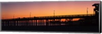 Silhouette of a pier at sunset, Ventura, Ventura County, California, USA Fine Art Print
