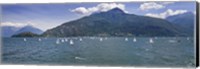 Sailboats in the lake, Lake Como, Como, Lombardy, Italy Fine Art Print