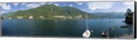 Sailboat in a lake, Lake Como, Como, Lombardy, Italy Fine Art Print