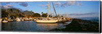 Sailboats in the bay, Lahaina Harbor, Lahaina, Maui, Hawaii, USA Fine Art Print