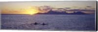 Sea at sunset, Moorea, Tahiti, Society Islands, French Polynesia Fine Art Print