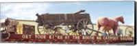 Low angle view of a horse cart statue, Route 66, Arizona, USA Fine Art Print