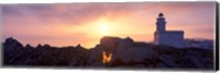 Lighthouse on the coast, Capo Testa, Santa Teresa Gallura, Sardinia, Italy Fine Art Print