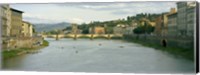 Bridge across a river, Ponte Alle Grazie, Arno River, Florence, Tuscany, Italy Fine Art Print