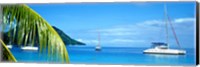 Sailboats in the ocean, Tahiti, Society Islands, French Polynesia (horizontal) Fine Art Print