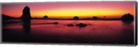Sunset over rocks in the ocean, Big Sur, California, USA Fine Art Print
