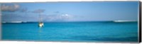 Boat in the ocean, Huahine Island, Society Islands, French Polynesia Fine Art Print