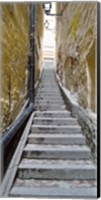 Stairway along walls, Gamla Stan, Stockholm, Sweden Fine Art Print