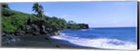 Tide on the beach, Black Sand Beach, Hana Highway, Waianapanapa State Park, Maui, Hawaii, USA Fine Art Print