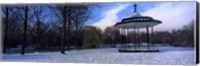 Bandstand in snow, Regents Park, London, England Fine Art Print