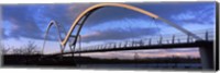 Modern bridge over a river, Infinity Bridge, River Tees, Stockton-On-Tees, Cleveland, England Fine Art Print