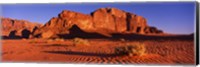 Rock formations in a desert, Jebel Um Ishrin, Wadi Rum, Jordan Fine Art Print