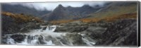 Water falling from rocks, Sgurr a' Mhaim, Glen Brittle, Isle of Skye, Scotland Fine Art Print