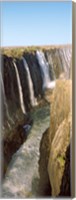 Water falling through rocks in a river, Victoria Falls, Zimbabwe Fine Art Print