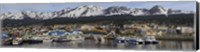 Boats at a harbor, Ushuaia, Tierra Del Fuego, Patagonia, Argentina Fine Art Print