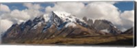 Clouds over snowcapped mountains, Towers of Paine, Mt Almirante Nieto, Torres Del Paine National Park, Chile Fine Art Print