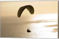 Silhouette of a paraglider flying over an ocean, Pacific Ocean, San Diego, California, USA Fine Art Print