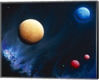 Conceptualized universe with planets Fine Art Print