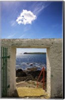 Doorway near Ballynacourty Lighthouse, With View To Helvick Head, County Waterford, Ireland Fine Art Print
