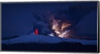 Erupting Volcano at Night, Eyjafjallajokull, Iceland Fine Art Print