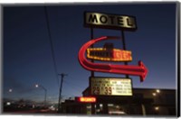 Low angle view of a motel sign, Route 66, Kingman, Mohave County, Arizona, USA Fine Art Print